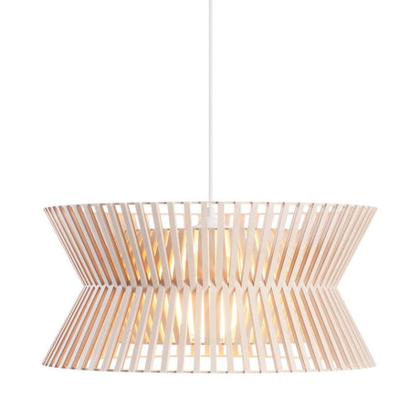 Kontro 6000 pendant light made of wood Ø 45 cm with a high-quality birch slat structure and optimal light distribution.
