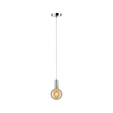 Pendelleuchte Larus Chrom im Vintagelook mit E27-Sockel, ideal für Badezimmer und Küche, Länge 2m.