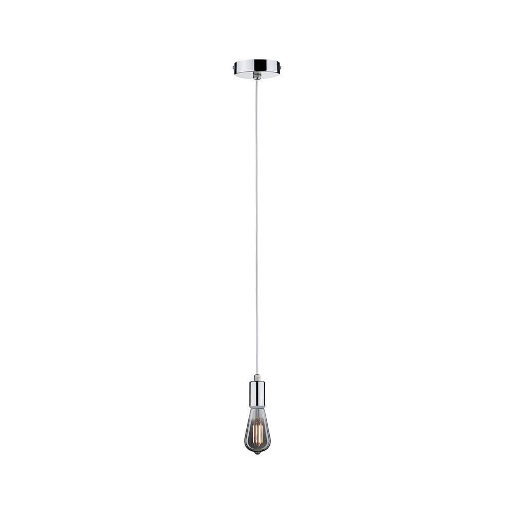 Pendelleuchte Larus Chrom im Vintagelook mit E27-Sockel, Länge 2m, ideal für Badezimmer und Küche.