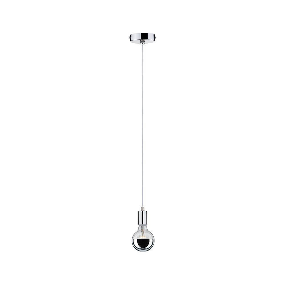 Pendelleuchte Larus Chrom in modernem Design mit E27-Sockel für individuelles Licht.