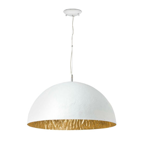 Pendelleuchte MAGMA-Q 3-flammig Weiß, Goldfarben Hängelampe mit modernem Design und goldfarbenem Innenleben.