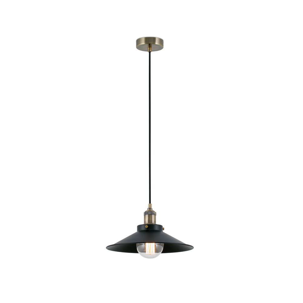 Pendelleuchte MARLIN Goldfarben, Schwarz – elegante Hängelampe in schwarz mit goldfarbenen Akzenten.