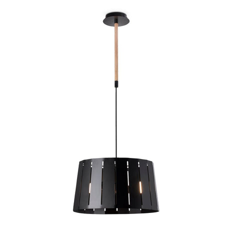 Pendelleuchte MIX Schwarz, Braun mit modernem Design und Holzdetails für stilvolle Beleuchtung.