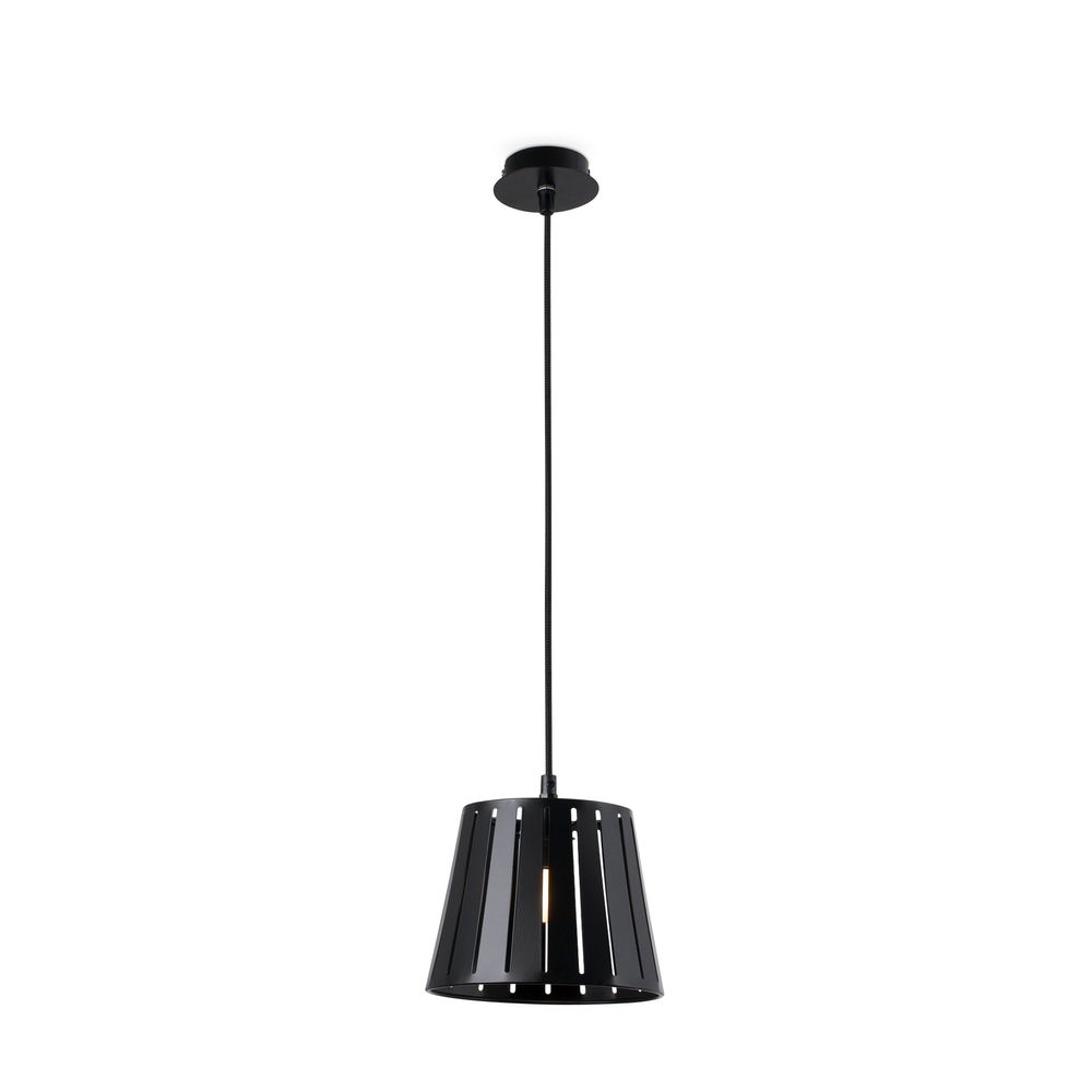 Pendelleuchte MIX Schwarz in modernem Design mit schwarzem Lampenschirm und elegantem Bezug.