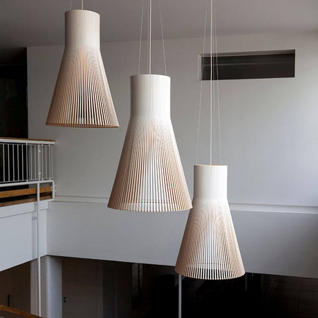 Magnum 4202 pendant light made of wood Ø 56cm in a modern design with elegant birch wood slats.