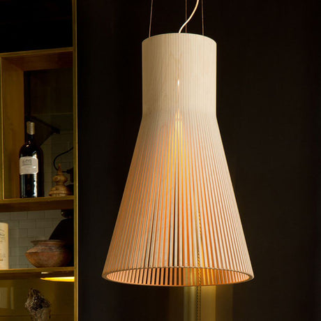 Magnum 4202 pendant light made of wood Ø 56cm, elegant wooden light with warm light for high ceilings.