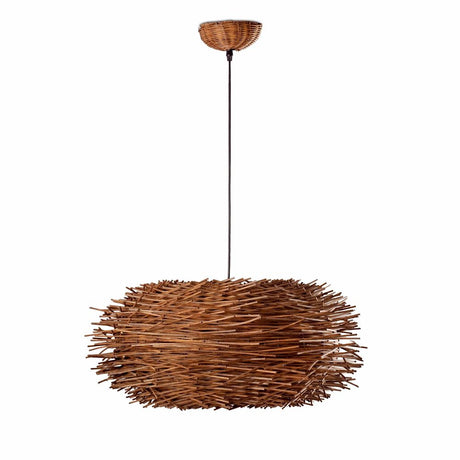 NIDO brun pendel lavet af naturlige materialer, usædvanligt design til moderne livsstil.