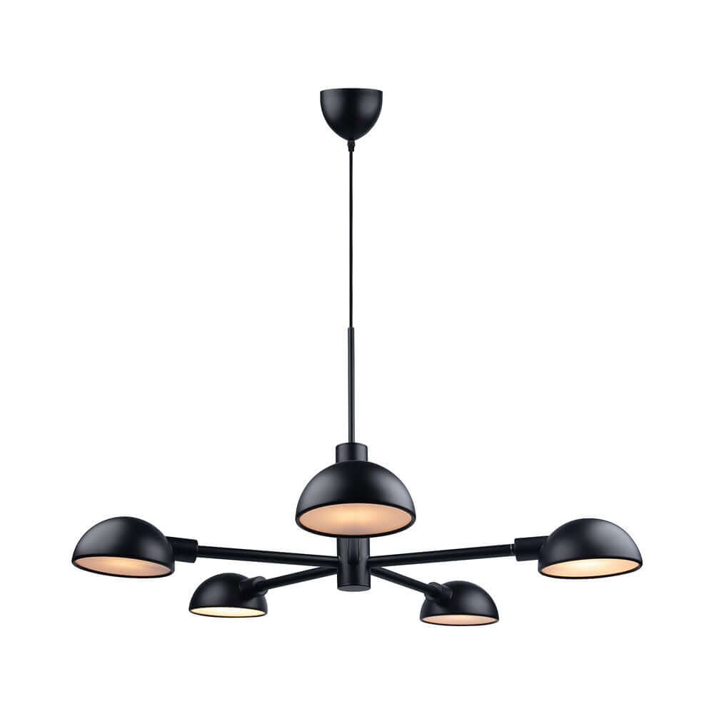 Pendelleuchte Nomi in elegantem schwarzen Design, ideal für den Esstisch mit blendfreiem Licht.