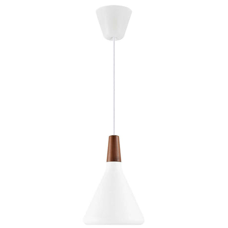 Pendelleuchte Nori 18 mit organischen Formen und Nussbaumholz, nordischer Minimalismus.