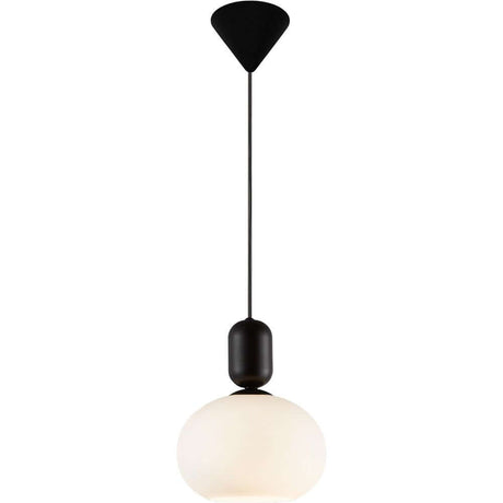Notti pendel med organisk form og opal hvid glasskærm, elegant design til enhver indretningsstil.