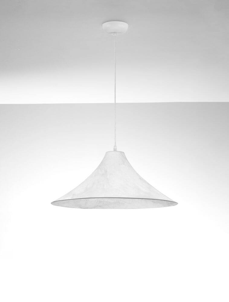 Pendelleuchte Pendelleuchte Weiß im modernen Design aus Acryl und Seide, ideal für das Schlafzimmer.