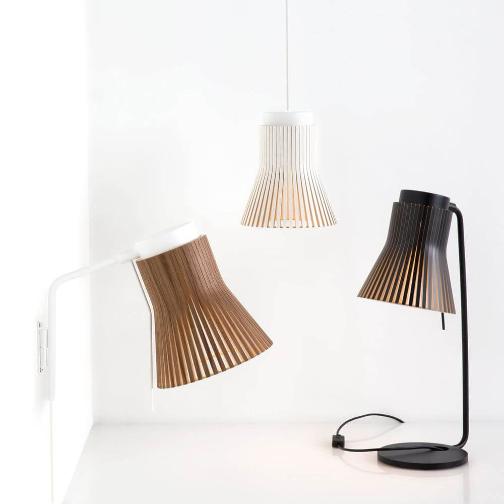 Pendelleuchte Petite 4600 aus Holz Ø 20cm in verschiedenen Farben und Designs, ideal für kleine Räume.