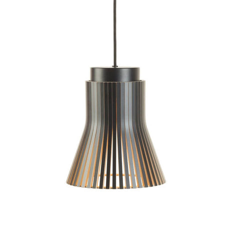 Pendant light Petite 4600 made of wood Ø 20cm, stylish lamp with conical lampshade in black.