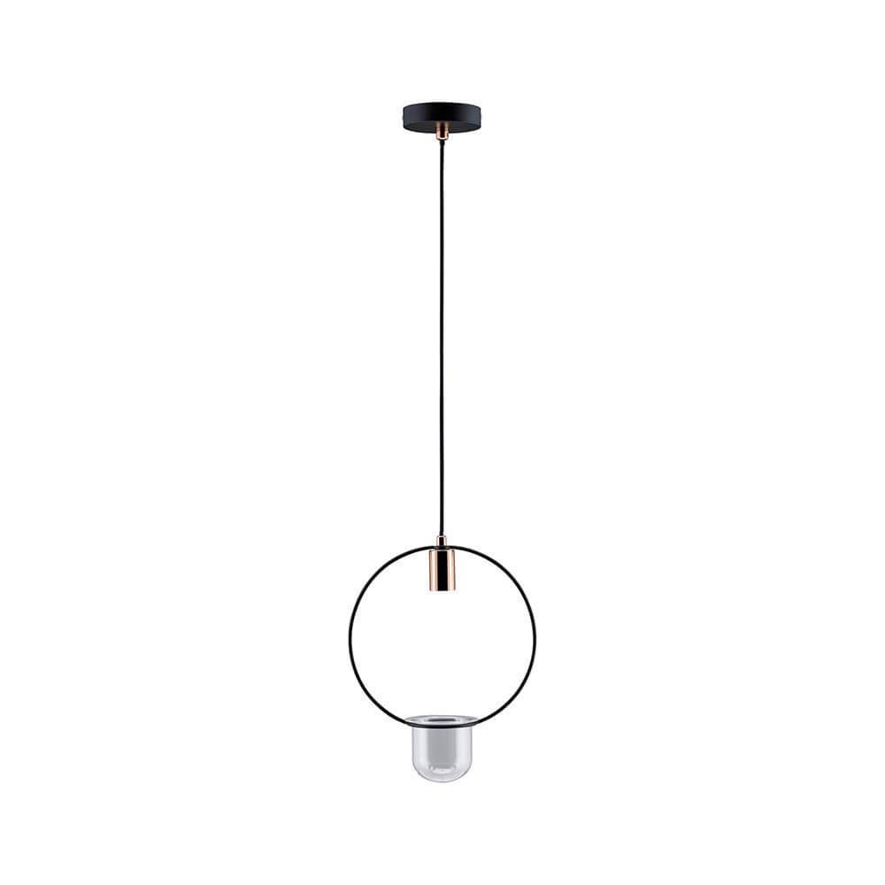 Pendelleuchte Pflanzenleuchte Neordic Tasja Schwarz, Kupfer in modernem Design mit einem runden Rahmen.