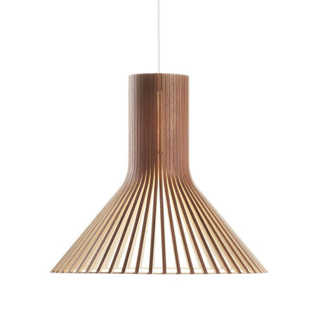 Puncto 4203 pendant light made of wood Ø 45cm, handcrafted light made of birch wood in a cone-hat design.