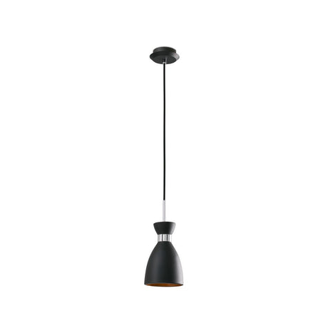 Suspension RETRO noire montée au plafond, design moderne.