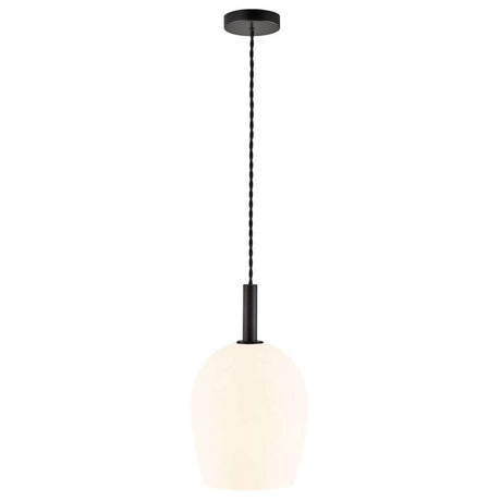 Pendelleuchte Uma 18 mit schwarzem Kabel und modernem Design in Weiß