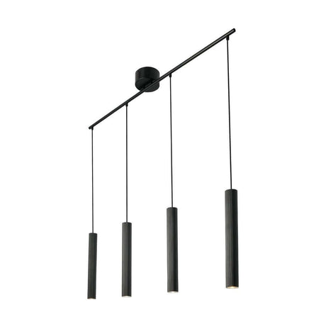 Vico 4-Rail pendant light with minimalist, Scandinavian elegance and a ribbed surface.