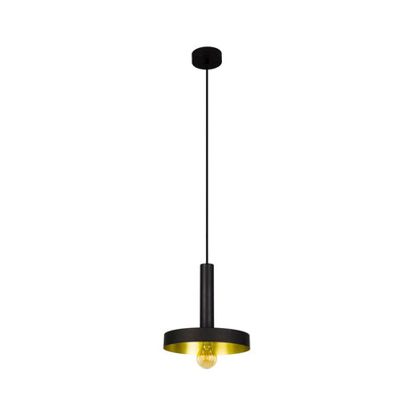 Pendelleuchte WHIZZ Schwarz, Goldfarben – moderne Hängeleuchte mit elegantem Design und goldfarbenem Lampenschirm.