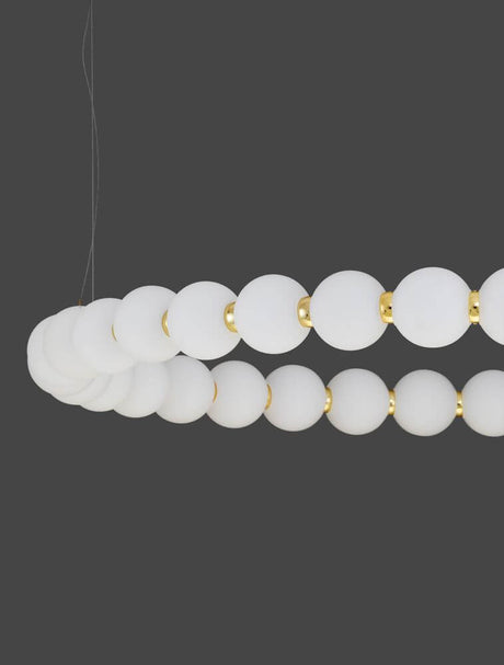 Perla LED Pendelleuchte 36-flammig Ø 80cm 3000K - runde Hängelampe mit Chrommetall und Opalglas