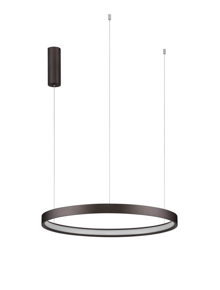 Alt Tag: Perrine LED Pendelleuchte Ø 60cm 3000K – moderne nickelfarbene Deckenleuchte aus Aluminium und Acryl, integrierte 22W LED, warmweiß 3000K
