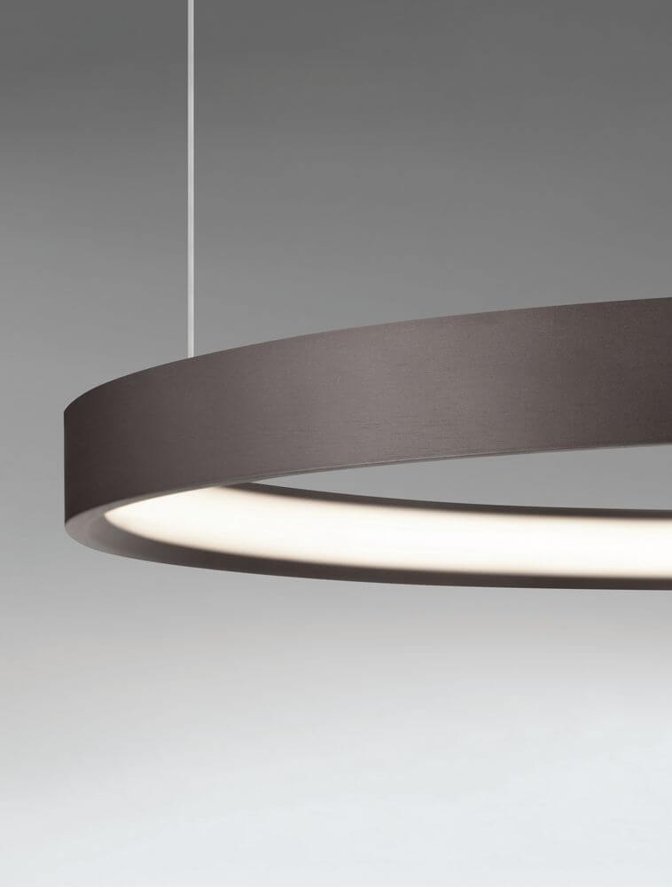 Perrine LED Pendelleuchte Ø 60cm 3000K – moderne nickelfarbene Ring-Pendelleuchte aus Aluminium mit integrierter 22W LED, 3000K warmweiß