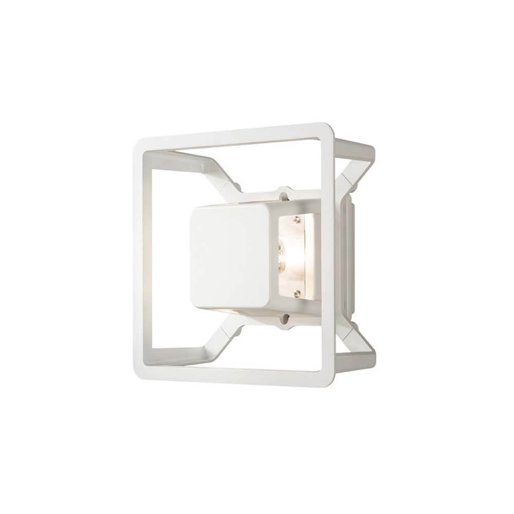 Pescara LED Außen-Wandleuchte Weiß, klares Glas mit modernem Design und klaren Linien für Außenbereiche.