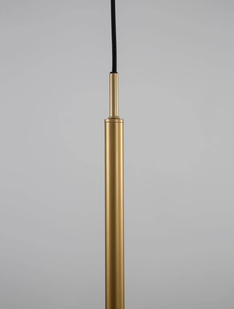 Pielo Pendelleuchte G9 Ø 22cm in modernem Gold-Design mit schwarzem Kabel.