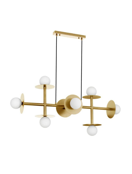 Pielo pendant light G9 beam 32cm, 8-light in a modern design with metal and glass elements.