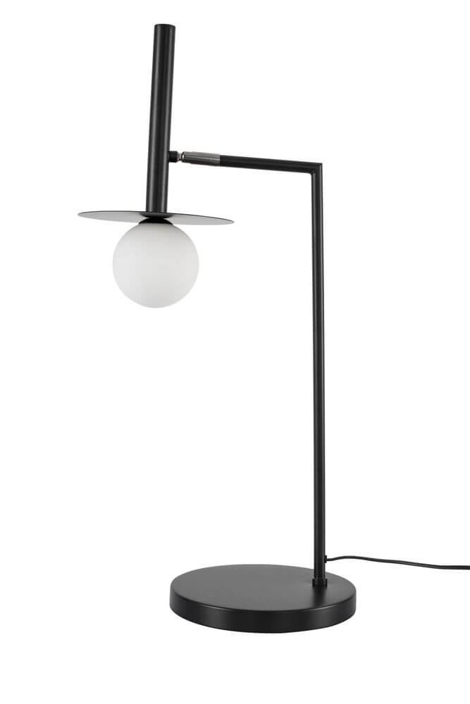 Pielo Tischleuchte G9 H 68cm Ø 32cm in modernem Design aus Metall und Opalglas.