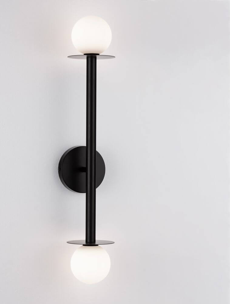 Pielo Wandleuchte G9 H 67cm - elegante Wandleuchte mit Metall und Opalglas in zeitlosem Design
