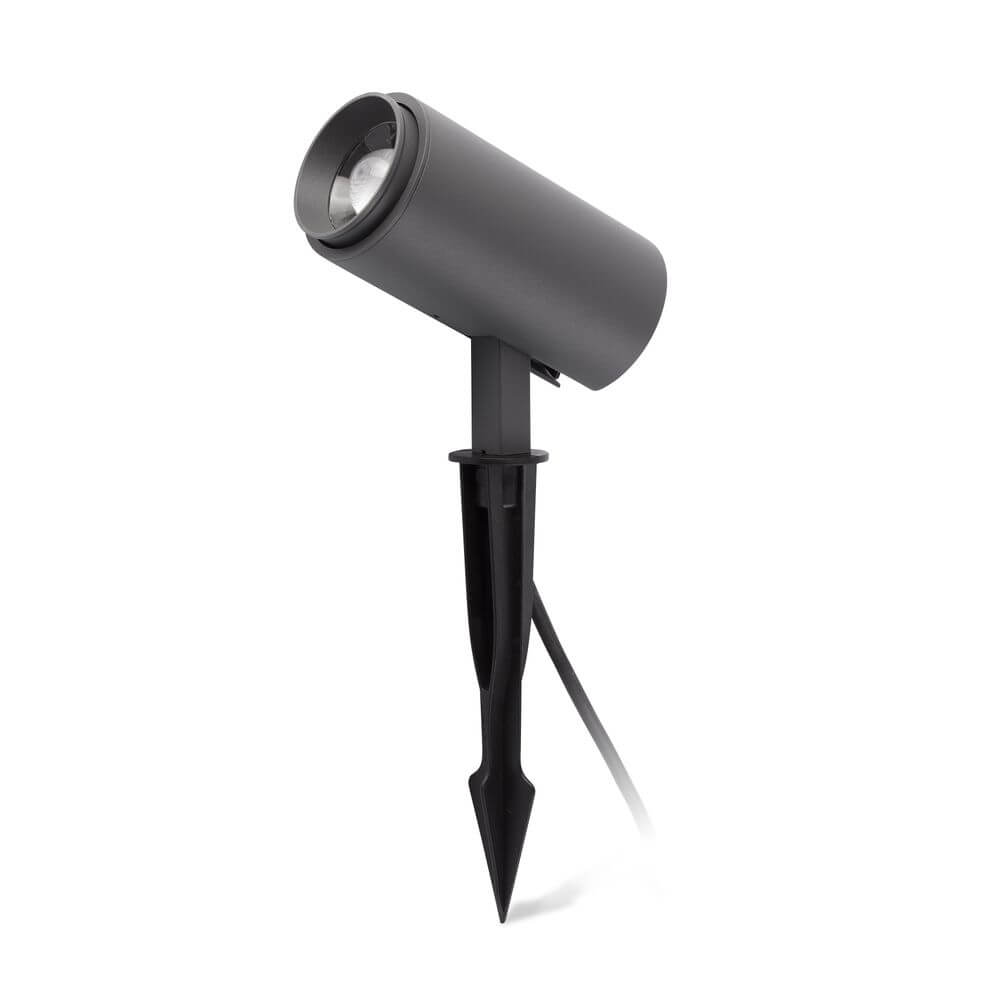 Plom LED Spießstrahler Zoom 18° - 40° IP54 Anthrazit für Außenbeleuchtung, verstellbarer Lichtstrahl aus Aluminium.