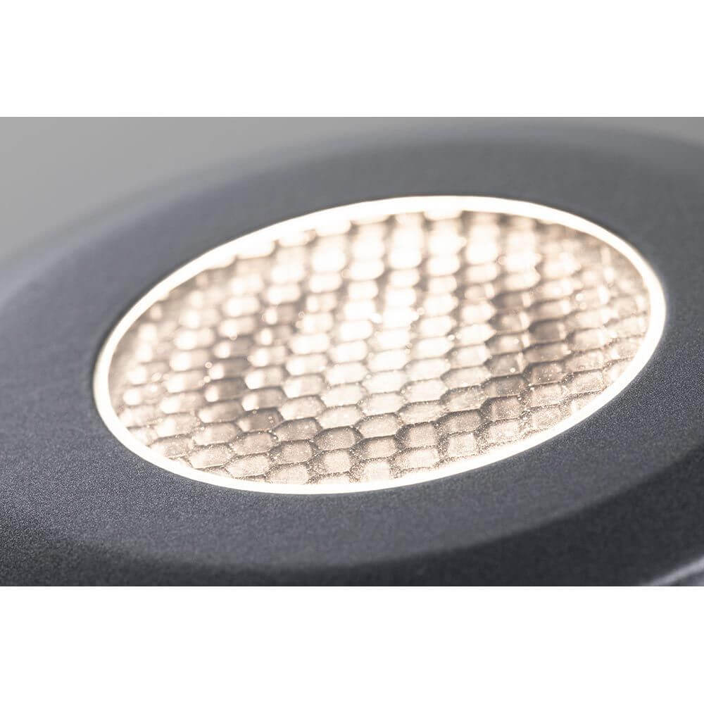 Plug & Shine LED Boden Einbauleuchte Grau IP67 mit Wabenstruktur zur optimalen Lichtverteilung