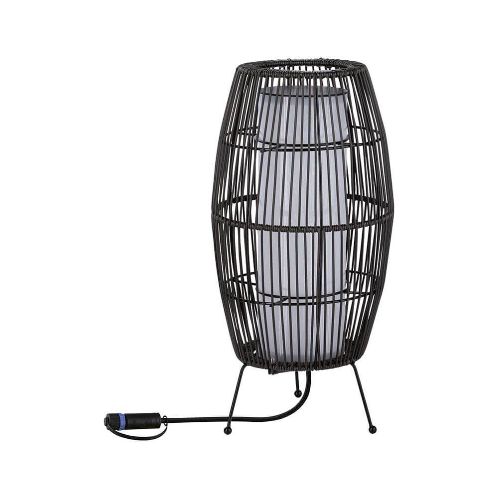 Plug & Shine LED Lichtobjekt Basket Rattan im Rattan Look für stimmungsvolles Licht im Garten
