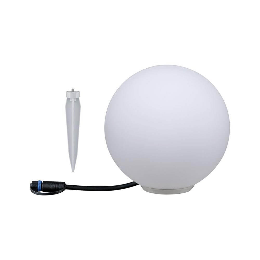 Plug & Shine ZigBee LED Globe mit 20 cm Durchmesser, ideal für Garten und Terrasse, mit Erdspieß.