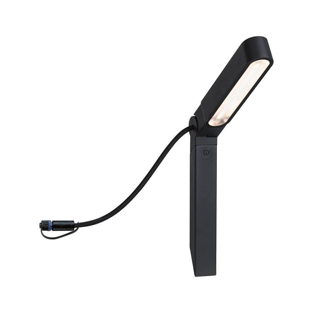 Plug & Shine LED Einzelstrahler Ito in Anthrazit, IP65, ideal für die Beleuchtung von hohen Objekten im Garten.