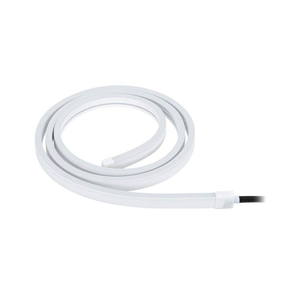 Plug & Shine LED Strip 200cm Smart Home Zigbee Smooth IP67 Weiß aufgerollt, wetterbeständig für flexible Beleuchtung.