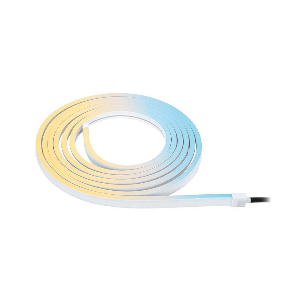 Plug & Shine LED Strip 500cm in RGB und Tunable White für smartes Home, wetterbeständig und flexibel.