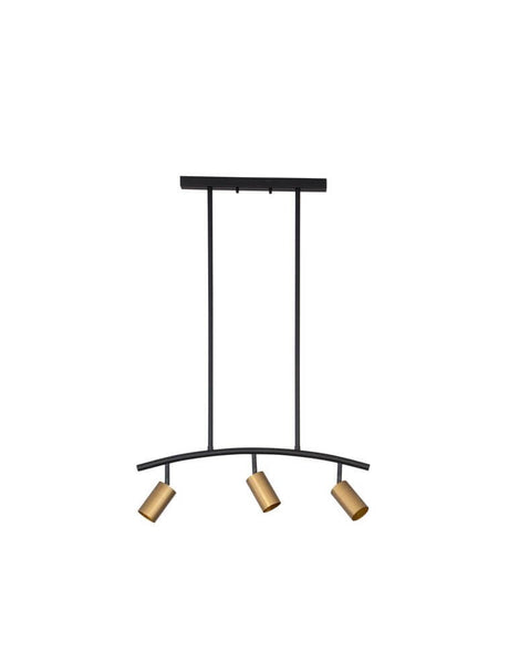 Pogno Pendelleuchte 3-flammig Bogen Schwarz, Gold für Ess- oder Wohnzimmer, moderne Pendelleuchte von Nova Luce