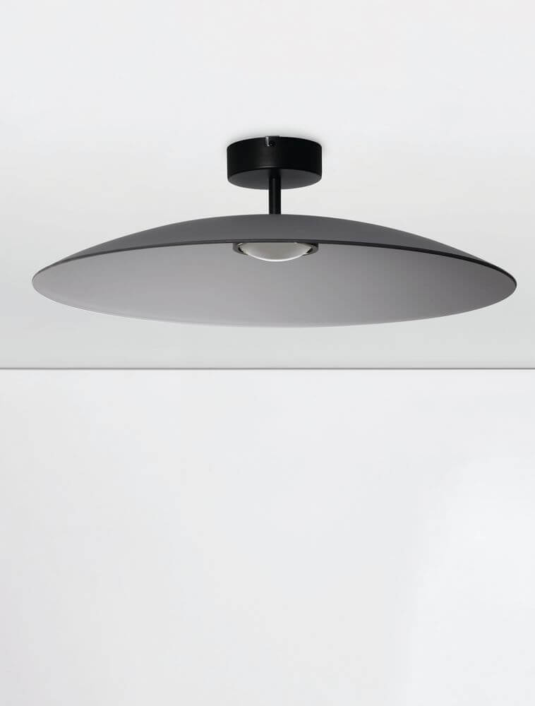 Polifemo LED Deckenleuchte Ø 60cm Up & Down 3000K in modernem, eleganten Design mit schwarzem Metallfinish.