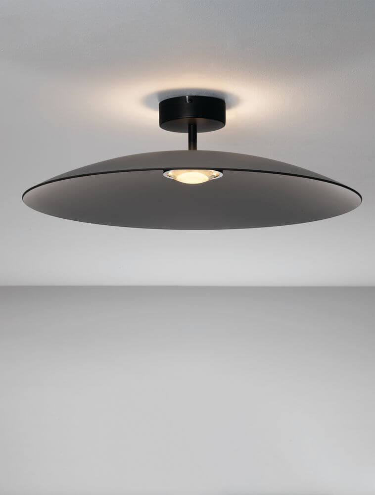 Polifemo LED Deckenleuchte Ø 60cm Up & Down 3000K mit modernem Design aus Metall und Glas.