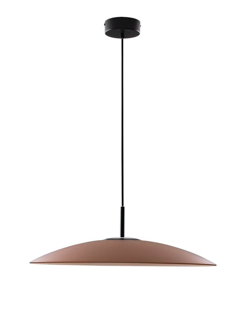 Polifemo LED Pendelleuchte Ø 60cm 3000K in modernem Design mit brauner und schwarzer Metalloberfläche.