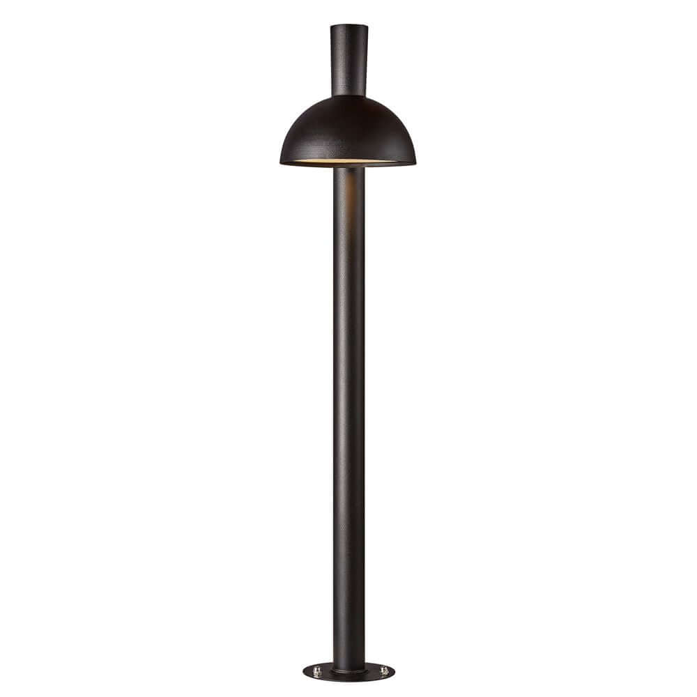 Pollerleuchte Arki 100 IP54 in elegantem Design mit kuppelartigem Lampenschirm für Außenbereiche.