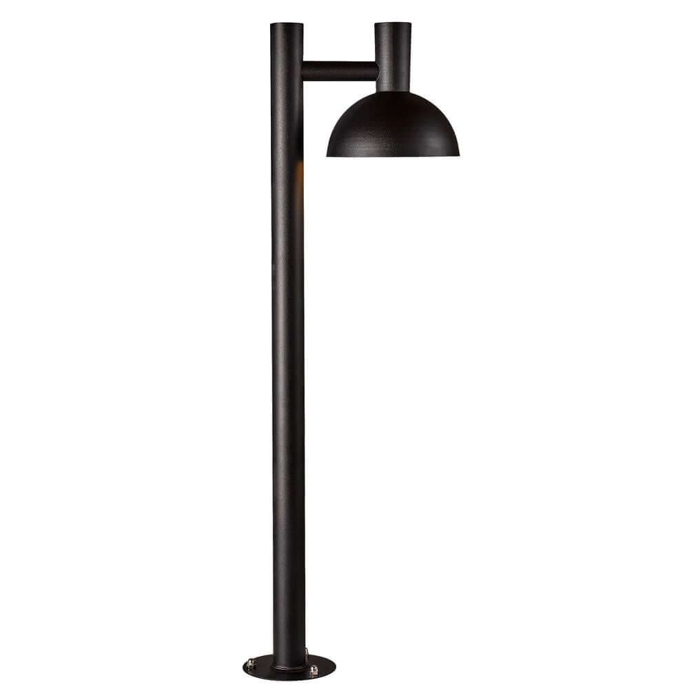 Pollerleuchte Arki 100 IP54 in Schwarz mit kuppelartigem Lampenschirm und minimalistischen Linien.