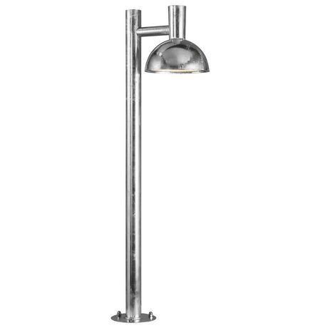 Borne lumineuse Arki 100 IP54 avec abat-jour en forme de dôme et design minimaliste pour un éclairage extérieur élégant.