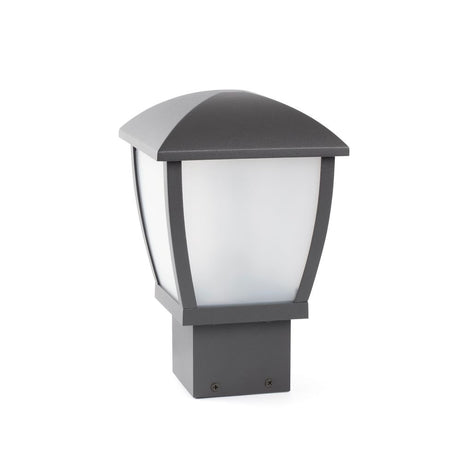Pollerleuchte MINI WILMA IP44 Dunkelgrau mit modernem Design für Außenbeleuchtung.