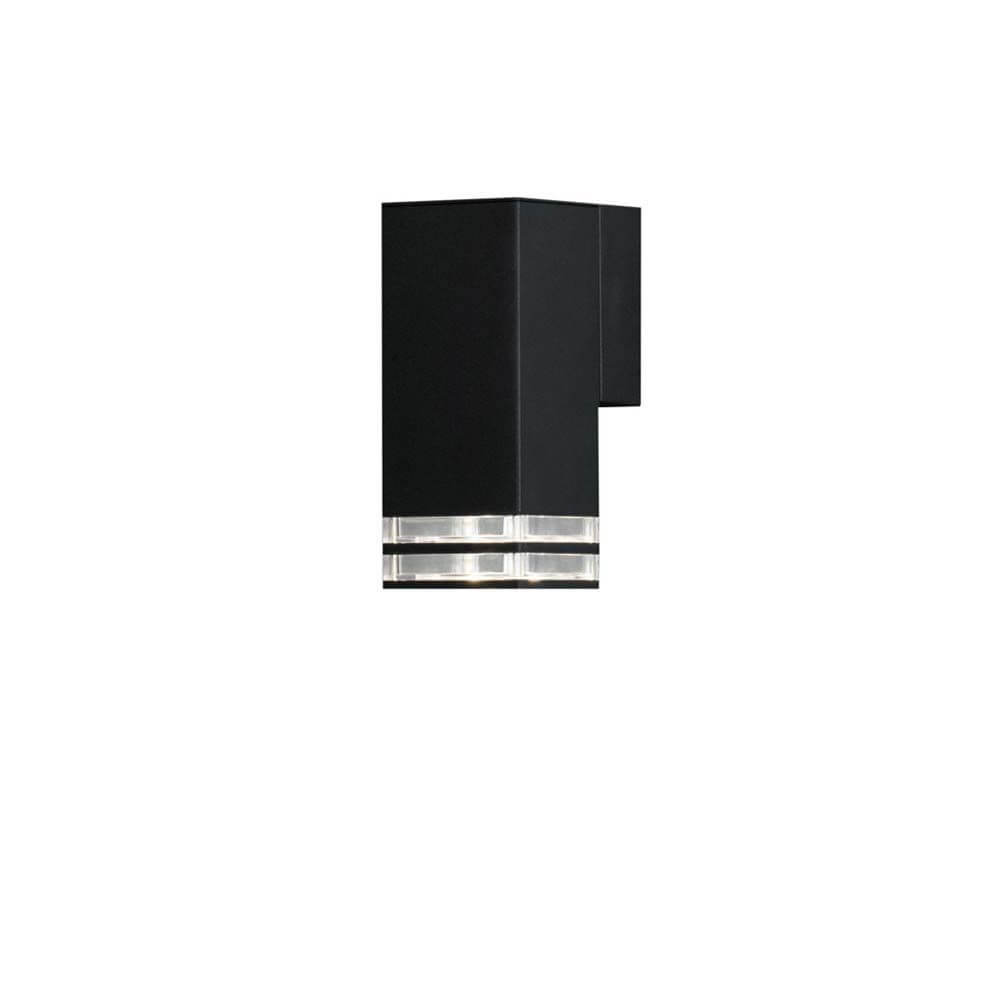 Pollux Außen Wandleuchte IP44 in Schwarz mit modernen Designelementen für Außenbereiche.