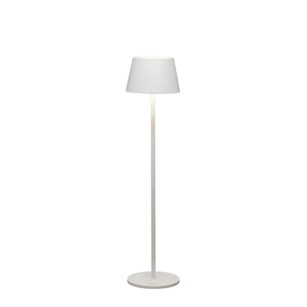 Pomezia LED RGB Außen Stehleuchte IP54 in Weiß, dimmbar und mit verstellbarer Höhe.
