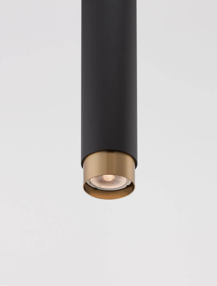 Pongo Pendelleuchte Cover Oben Ø 5,9cm Schwarz, Gold - moderne Leuchte aus Aluminium, elegant und stilvoll.