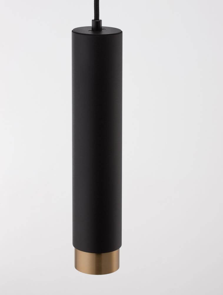 Pongo Pendelleuchte Cover Oben Ø 5,9cm Schwarz, Gold – elegante und moderne Deckenleuchte aus Aluminium.
